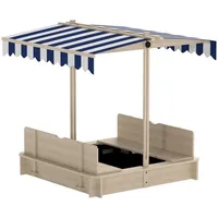 Outsunny Sandkasten mit Dach beige
