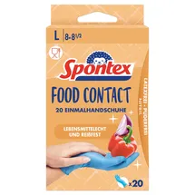 Spontex Food Contact, Einmalhandschuhe aus Nitril, lebensmittelecht, latexfrei und ungepudert, Größe L (1 x 20 Stück)