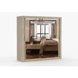 fabryka mebli idźczak Schwebetürenschrank Kleiderschrank Schrank 203cm Sonoma/Sonoma mit zwei Spiegeln MILAN - Hellbraun
