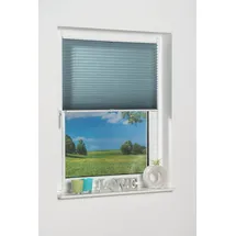 K-HOME Klemmfix-Plissee Pisa 60 x 210 cm Petrol/Blau