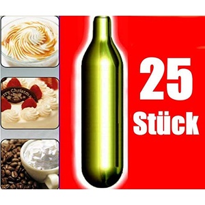 NEMT 25s 25 Stück N2O Sahnekapseln passend für alle handelsüblichen Sahnebereiter und Sahnespender Cream Whipper Chargers