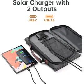 CHOETECH Tourist Usb Solarladegerät, Usb C 36W QC PD grau (Sc006)
