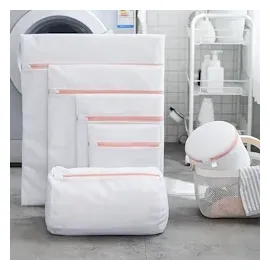 Intirilife 6er Wäschenetze Set Wäschesäcke in verschiedenen Größen aus weißem Polyester