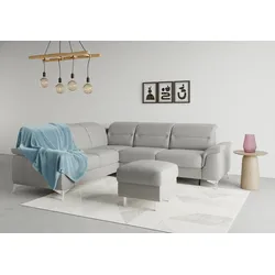 Ecksofa SIT & MORE "Sinatra L-Form", grau, B:251cm H:85cm T:231cm, 100% Polyester, Sofas, optional mit Kopfteilverstellung und Armteilfunktion