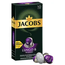 JACOBS LUNGO INTENSO Kaffeekapseln, Arabica- und Robustabohnen kräftig, 10 Portionen