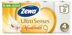 Zewa Ultra Senses Mandelmilch Toilettenpapier 29276 , 1 Packung = 8 Rollen à 135 Blatt