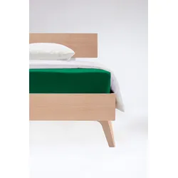 Spannbettlaken FLEURESSE "Flauschjersey", grün (grün, jagdgrün), B:180cm L:200cm, Jersey, Obermaterial: 100% Baumwolle, Laken, aus Baumwolle, Bettlaken, Spannbetttuch, Premium Qualität