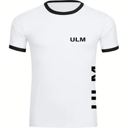 multifanshop Kontrast T-Shirt - Ulm - Brust & Seite - Druck schwarz - Männer