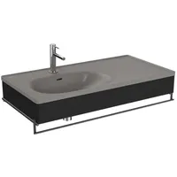 Vitra Equal Möbelwaschtisch-Set 66058 102,5x52cm, mit Möbelwaschtisch asymmetrisch, steingrau,