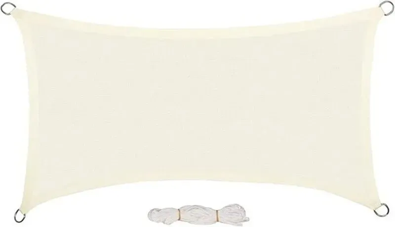 EUGAD Wasserdichtes Sonnensegel, Sonnenschutz HDPE UV-Schutz 95% für Außenbereich Garten, Terrasse, Pool, 2x4 m (1 Stück), Creme, Kunststoff, Rechteck