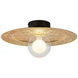 GLOBO Esszimmerleuchte Deckenlampe Deckenleuchte Glas goldfarben Wohnzimmerlampe opal
