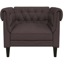 vidaXL Chesterfield-Sessel Dunkelbraun Stoff