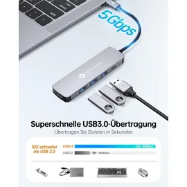 NOVOO USB-C Aluminium Hub 5 Anschlüsse mit PowerDelivery