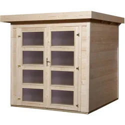 Weka Gartenhaus 321 ohne Anbau - 19 mm-Gartenhaus 321 ohne Anbau Gr. 1 (198 x 194 cm) - 50 % Rabatt auf Dacheindeckung