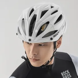 ROCKBROS Fahrradhelm mit Glas, abnehmbare Gläser mit Uv-Schutz, Unisex - Braun - Bronze