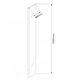 Bernstein - Seitenelement Spritzschutz NT106 Walk-In Dusche Graues Glas