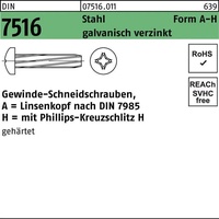 Industrial Quality Supplies DIN 7516 Form A Linsenkopf-Gewindeschneidschraube VG