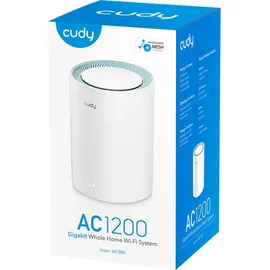 Cudy M1300 1-PACK mesh wi-fi system Dual-band (2.4 GHz / / ) Wi-Fi 5 (802.11ac) White Internal, Router, Weiss
