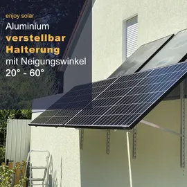 EnjoySolar Aluminium Halterung für Solarpanel bis 680mm 20° - 60° Neigung