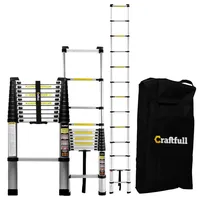 Craftfull Teleskopleiter CF-101B, Soft-Close-Funktion, Ausziehleiter aus Aluminium, 2 m