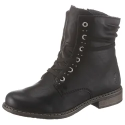 Schnürboots, Winterboots, Blockabsatz, Stiefelette mit dezenter Nietenverzierung, Gr. 36, schwarz, Schuhe, 49474244-36