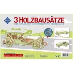 PEBARO 865 - Holzbausatz Oldtimer-Set, Oldtimer I, Oldtimer II und Oldtimer III