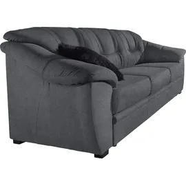 sit&more 3-Sitzer SIT & MORE "Safira", grau (dunkelgrau), B:198cm H:90cm T:90cm, NaturLeder (in Sitz und Rücken, Korpus in passendem Kunstleder);Luxus-Microfaser;Luxus-Kunstleder;Primabelle-Microfaser, Sofas, inklusive komfortablem Federkern, wahlweise mit