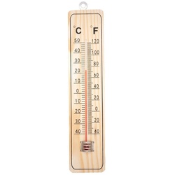 TSB Werk Raumthermometer Thermometer Innenthermometer Außenthermometer, 2-tlg., 1-8 Stk, Garten, Analog, Innen, Außen, Holz