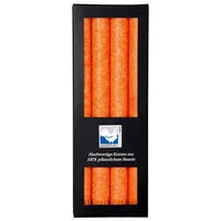 Kerzenfarm Hahn Stearin-Stabkerze-Set Orange, 4 Stück