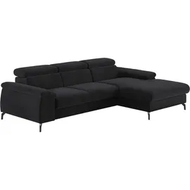 Cotta Ecksofa »Kitty L-Form«, inkl. Kopfteilverstellung, optional mit Bettfunktion u. Bettkasten schwarz
