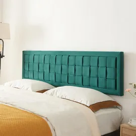 [en.casa] Kopfteil, Grün Holzwerkstoff, Textil, 140x50x5 cm Schlafzimmer, Betten, Bett-Kopfteile