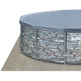 Summer Waves Elite Frame Pool Steinoptik Grau Ø 427 cm