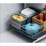 4260462850780 Korbauszug 35kg – silber – 900/80, Schrankauszug Teleskopschublade für 90er Schrank