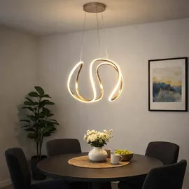 ETC Shop LED Hänge Leuchte 1-flg. dimmbar 60 cm geschwungen grau