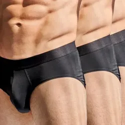 Bread and Boxers Brief Multi 3P Schwarz Ökologische Baumwolle Small Herren