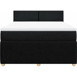 vidaXL Boxspringbett mit Matratze Schwarz 140x200 cm Stoff
