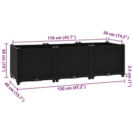 vidaXL Hochbeet 160x40x38 cm Polypropylen
