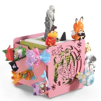 Xozoyo Metall Tonie Regal vollständig magnetisches Toniebox Regal Tonie aufbewahrung für bis zu 25-40 Figuren + Box, Tonie Regal Mädchen & Jungen in Rosa tonieregal zum hinstellen (Rosa Schloss)