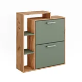 Vicco Schuhkipper Orlando, Goldkraft Eiche/Grün, 80 x 90 cm