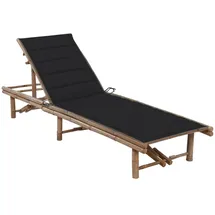 furnicato Garten-Sonnenliege 200 x 65 x 30-87 cm Schwarz