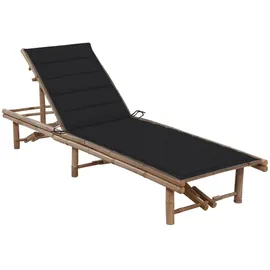 furnicato Garten-Sonnenliege 200 x 65 x 30-87 cm Schwarz