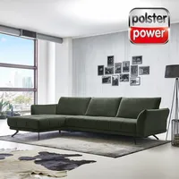 polsterpower Ecksofa - olive - Basismodell - Canapé links