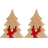Myflair Deko Puzzle Baum, mit Rentier rot 17 cm