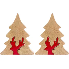 Myflair Dekobaum Holzwerkstoff B:14cm H:17cm T:3cm 1 Stück rot