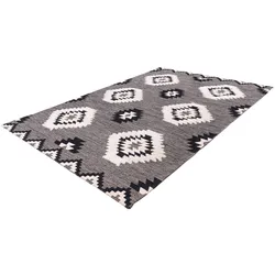 Teppich ARTE ESPINA "Ethnie 400", grau, B:80cm H:10mm L:150cm, Baumwolle, Teppiche, 3D-Design, Kurzflorteppich, Ethno-Design