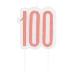 Kerze roségold Zahl 100