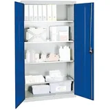 Stumpf, Werkstattschrank, Werkzeugschrank B1000xT500xH1800 mm RAL 7035/5010 4 Wannenböden (100 cm, 180 cm)