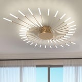 RRBEST LED Deckenleuchte Wohnzimmer,Wohnzimmerlampe Moderne Minimalistische Deckenlampe Innen Dekorative Deckenbeleuchtung für Wohnzimmer, Schlafzimmer und Büro(42 Köpfe,Gold)