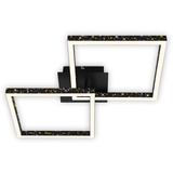 Briloner Leuchten - LED Deckenleuchte mit Glitzereffekt, LED Deckenlampe Dimmbar, Schwenkbar Warmweißes Licht, LED Frame, Schwarz, 3751-015