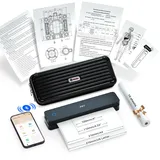 prt Thermodrucker A4 Mit Tragetasche, Tragbarer Mobiler Bluetooth-Drucker, Kompatibel mit Smartphone und Laptop, Tintenloser Drucker für Büro & Haushalt